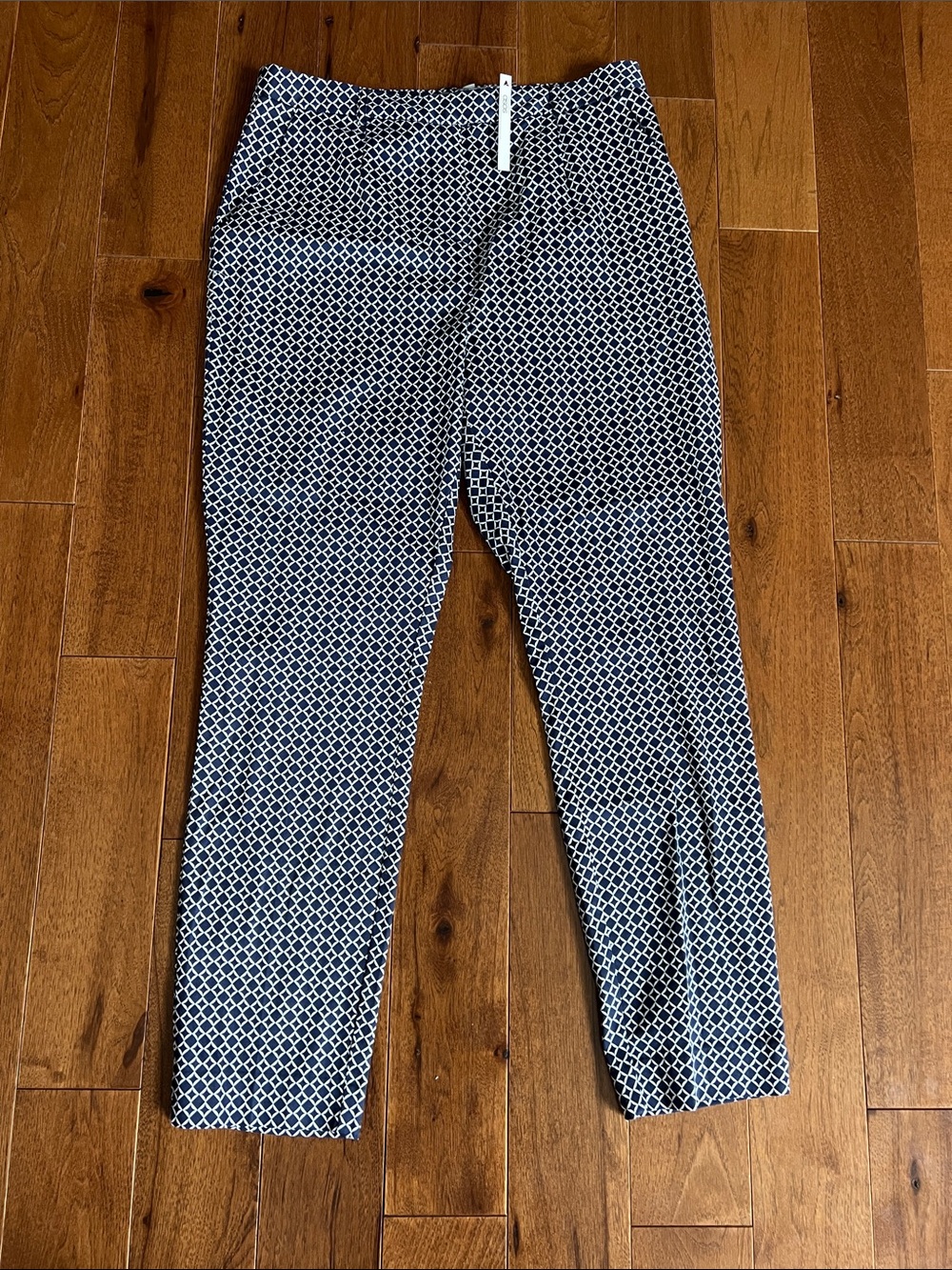 ASOS Navy and White Geometric Print Chinos